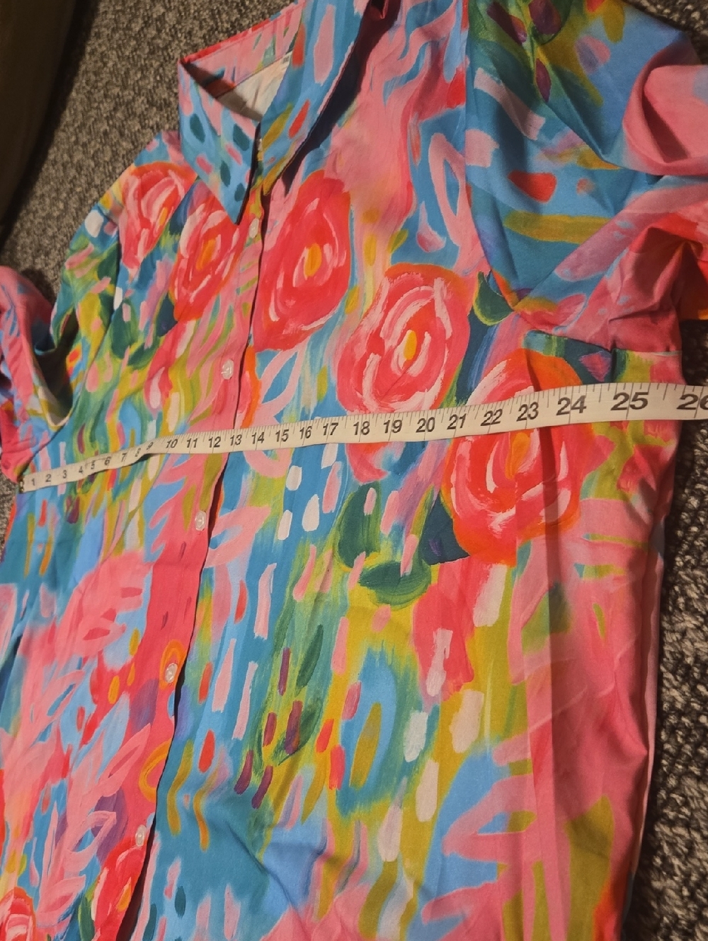 SHEIN Vibrant Floral Button-Up Shirt Size 3X - Picture 5 of 9